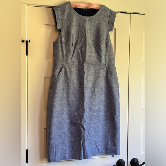 J.CREW Linen Solid Sleeveless Dresses - blue size 16 - Picture 1 of 2
